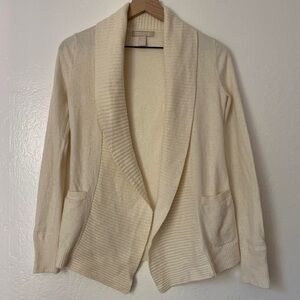 Banana Republic Cream Shawl Collar Cashmere Blend Cardigan Preppy Chic